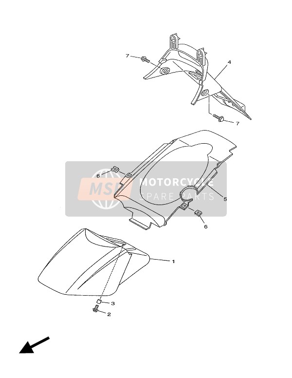 5ADF16110100, Garde Boue Ar, Yamaha, 0